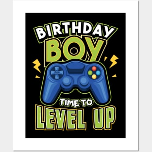 Birthday Boy Time to Level Up Gamer Posters and Art